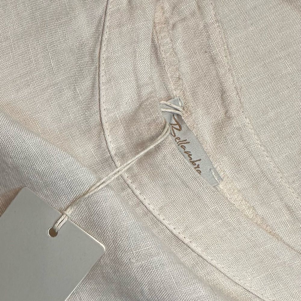Bella Ambra Elegant Cream Linen Shift Dress - Picture 5 of 7